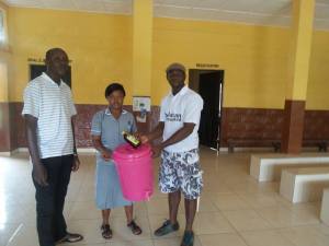 Hand washing station delivered to the health clinic waiting area.